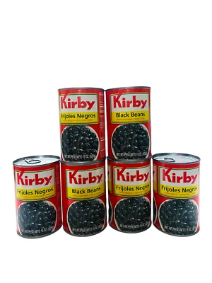 6 latas Kirby Black Frijoles/Frijoles Negros condimento criollo listo para comer 15 oz Foto 1 de 3
