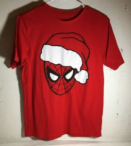 Marvel SPIDERMAN Red Santa T-shirt Boys Size 2XL (18) Spidey - Picture 1 of 4