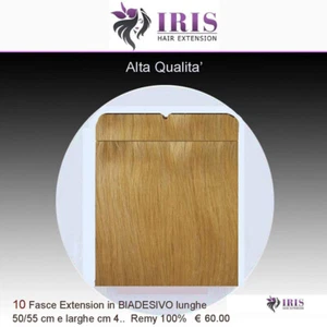 Extension Biadesivo Iris 10 Fasce Capelli veri naturali Remy lunghezza 55 cm - Imagen 1 de 28