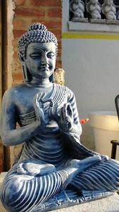 Buddha Budda Groß Statue Feng Shui Garten Figur Wetterfest Deko Tempelwächter BW - Picture 1 of 11