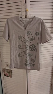 Camiseta Henley con logotipo de nave espacial Epcot Center de los parques de Disney talla pequeña gris con etiqueta - Imagen 1 de 6