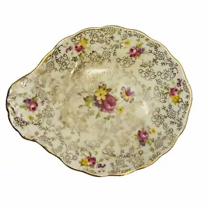 James Kent #2256 Vintage Pearl Delight Shell/Clam Shaped 5.5” Dish Gold Trim - Picture 1 of 7