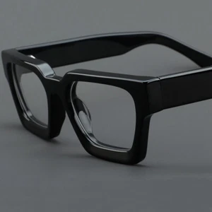 Luxury Thick Acetate Eyeglass frames Women Men Retro Spectacles Glasses Black - Picture 1 of 7