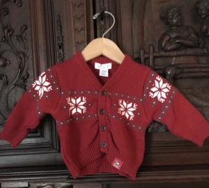 TCP Jungen Mädchen rote Strickjacke Pullover 3-6 Monate Fair Isle The Children’s Place - Bild 1 von 9