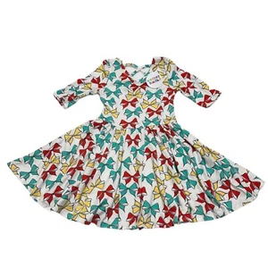 Dot Dot Smile NWT Toddler Girl’s Size 3/4 Bows Ballerina Twirl Dress 3/4 Sleeve - Picture 1 of 6
