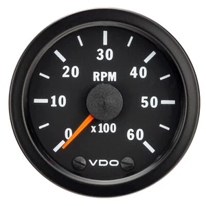 VDO Vision Range Tachometer (0-6000 RPM, 52mm Dia) For 4, 6, 8 Cylinder Engines - Picture 1 of 4