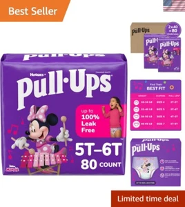 Comfortable & Refastenable Girls' Potty Training Underwear - 80 Pack, Size 5T-6T - Picture 1 of 11