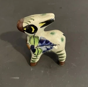 Arte popolare messicana ceramica dipinta a mano cavallo tonala miniatura asino - Foto 1 di 6