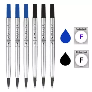 6 pz ricarica inchiostro Parker Rollerball 3 blu + 3 nero 0,5 mm M adatta veicolo sonetto im - Foto 1 di 8
