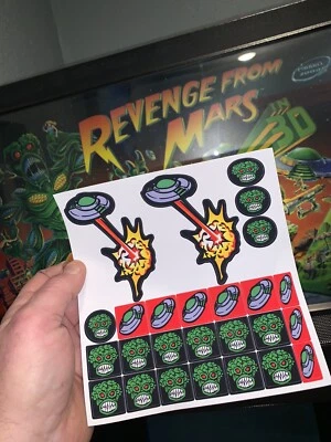 Bally "Revenge From Mars" Pinball Machine Drop Target Stickers w/No Center Punch - Image 1 of 4