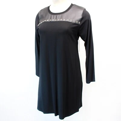 Karen Kane Plus Black Rose Studded A-Line Mini Dress 1X Made in USA - Image 1 of 4