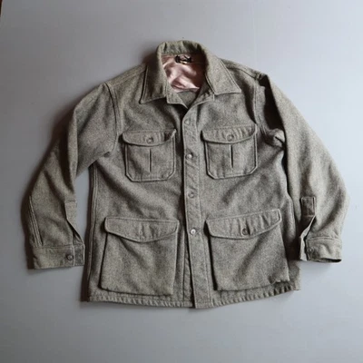 Vintage 1950s Woolrich Shirt Jacket Shacket Gray Medium - Image 1 of 4