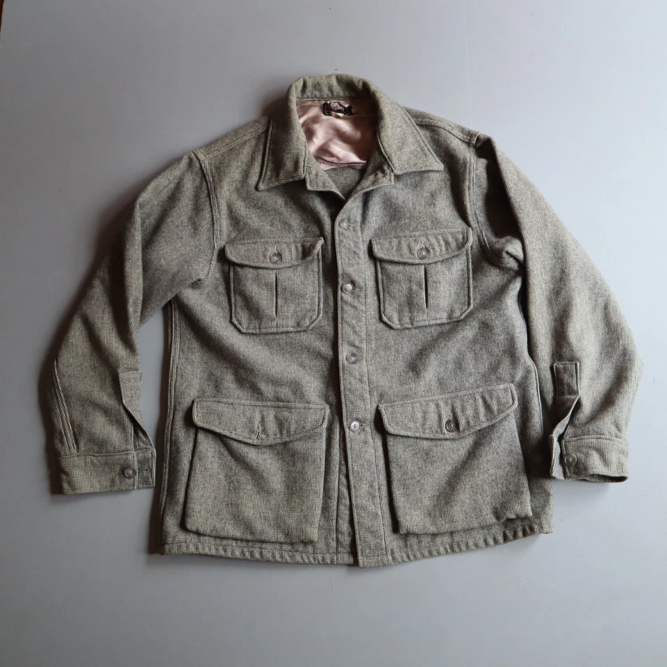 Vintage 1950s Woolrich Shirt Jacket Shacket Gray Medium - Image 1 of 4