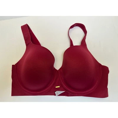 Cacique Lightly Lined Balconette Bra 38DDD Red Full Coverage Underwire - Image 1 of 4