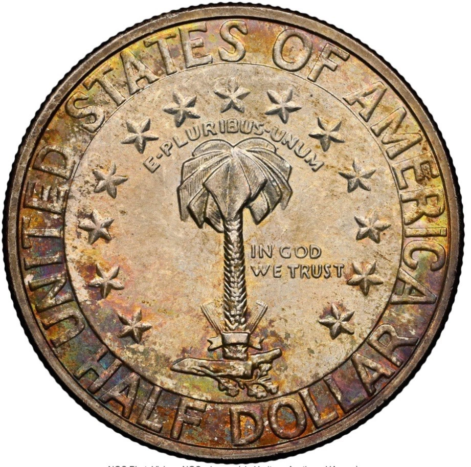 1936-S Columbia Silver Commemorative Half Dollar - NGC MS 67 - Unreal Toning  - Image 1 of 4