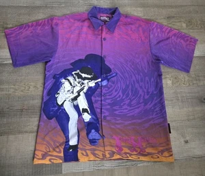 Jimi Hendrix Dragonfly Graphic Colorful Button Up Shirt Size XXL EUC Purple - Picture 1 of 7