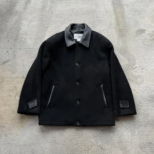 Vintage Givenchy Wool Button Up leather jacket Large - Picture 1 of 8