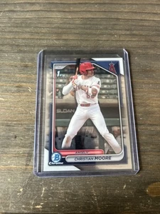 2024 Bowman Draft Chrome Christian Moore 1° Bowman Angels #BDC-13 - Foto 1 di 2
