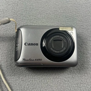 Canon PowerShot A490 10.0MP Compact Digital Camera Silver TESTED & WORKING - Picture 1 of 8