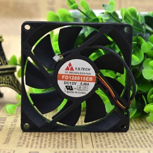 Y.S.TECH FD128015EB 12V 0.46A 8015 8CM3 Needle Large Air Volume Double Ball Fan - Picture 1 of 5