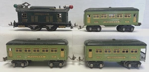 LIONEL PREWAR O-GAUGE SET 253 ELECTRIC ENGINE WITH 607/607/608 PASSENGER CARS - Picture 1 of 14