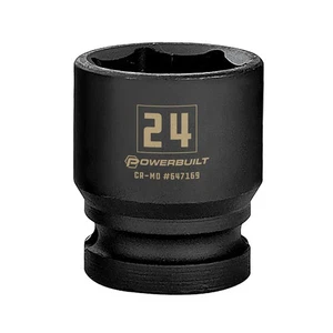Powerbuilt 1/2 Inch Drive x 24 MM 6 Point Impact Socket - 647169 - Picture 1 of 5