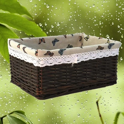  4 Pcs Weidenkorb Geflochten Geflochtener Aufbewahrungskorb Aufbewahrungskörbe - Bild 1 von 4