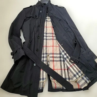 BURBERRY Quilted Lined Trench Coat in Black - Image 1 of 4