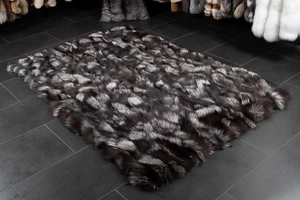 1487 Scandinavian Silverfox Sides Fur Rug Genuine Fur Runner Real Pelt Carpet - Picture 1 of 9