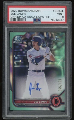 2022 Bowman Draft Joe Lampe Auto Aqua Lava Refractor /199 PSA 9 - Image 1 of 2