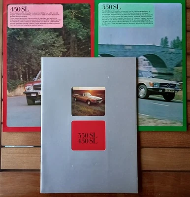 Mercedes Benz 350 y 450 SL - 1975 Reino Unido folleto de ventas + datos técnicos colección propia Foto 1 de 3