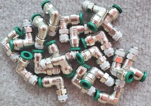 20 Parker W169plp-4-2 Nickel Plated Brass Swivel Elbow, 90 Degrees, 1/4 In Tube - Picture 1 of 2