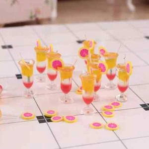 10PCS wholesale 1/12 Dollhouse Miniature Cocktail Drinks Fruit juice Cup Party - Picture 1 of 6