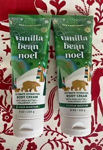 BATH AND BODY WORKS VANILLA BEAN NOEL CREAM (2022), 8 OZ, LOT OF 2 BOTTLES, NEW - Picture 1 of 1