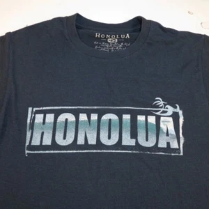 HONOLUA HAWAIIAN ALOHA HONOLULU HAWAII SURF SURFER TEE T SHIRT Mens L Blue - Picture 1 of 3
