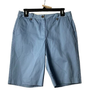 Bermudas para caminar Lands' End 100 % algodón para mujer talla 6 bolsillos azules - Imagen 1 de 9