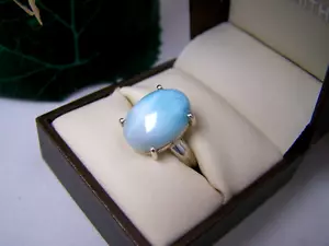 WUNDERSCHÖNER MODERNIST 925 MASSIV STERLINGSILBER LARIMAR RING GRÖSSE N US 6,75 - Bild 1 von 17
