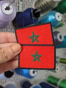 Parche Bordado Bandera De Marruecos. Para Coser O Planchar 