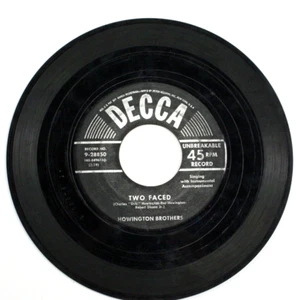 Decca 9-28850 Howington Brothers Tennessee Rooster Fight/Two Faced  45 RPM - VG - Picture 1 of 5