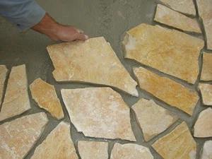 MUSTER NATURSTEIN VERBLENDER WAND POLYGONALPLATTEN BRUCHSTEIN CREME-BEIGE 1,5CM - Bild 1 von 8