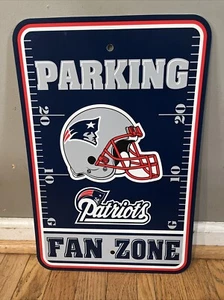 New England Patriots FAN ZONE Parking Sign NFL 12"x 18" Plastic - Picture 1 of 3