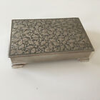 Beautiful White Metal Rectangular Cigarette Case/trinket 15.5cm X 10.5cm X 3.5cm