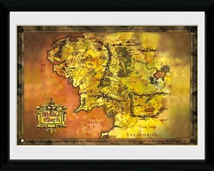 Lord of the Rings Framed Print Middle Earth Map (300) GB Eye - Picture 1 of 1