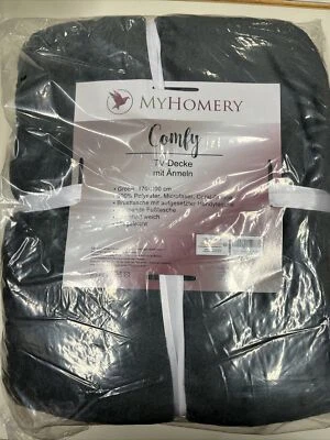 Kuscheldecke Anthrazit 170x200 Comfy Mit Ärmeln und Handytasche traumhaft weich - Bild 1 von 2
