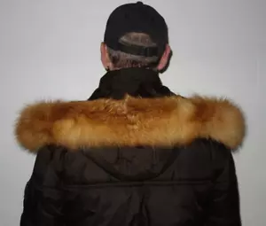 Rotfuchs Pelz Kapuze Kragen XXL Echt Fell Besatz Fuchs Jacke Parka Mantel Schal - Bild 1 von 6