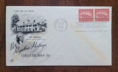 US FDC # 1032 1 1/2c Mount Vernon 1956. - Image 1 of 4