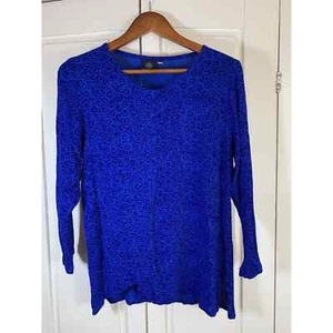 Top Artístico Nudo Sin Fin Para Mujer Pequeño Mediano S/M Rayón Artístico Boho Asimétrico Azul - Imagen 1 de 12