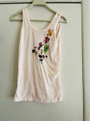 Camiseta sin mangas vintage retro años 60 70 bordada pájaro nailon playa bohemia hippie Foto 1 de 4