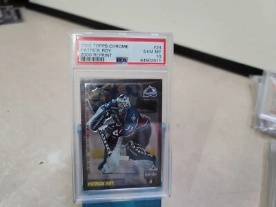 2002-03 Topps Chrome Reprints Patrick Roy (2000-01 O-Pee-Chee) #24 PSA 10 GEM - Image 1 of 4