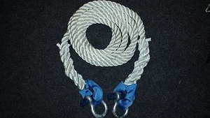 CORDA DA TRAINO RECUPERO NYLON KINETIC 12 TONNELLATE 4x4 - 5 METRI X 24MM CON CATENE - Foto 1 di 7